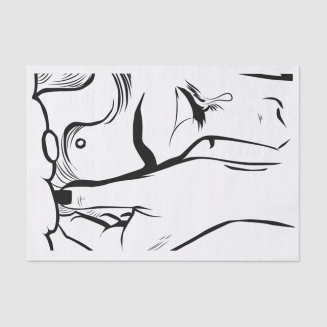 Pop Art Woman Crying Tissue Paper (Front)