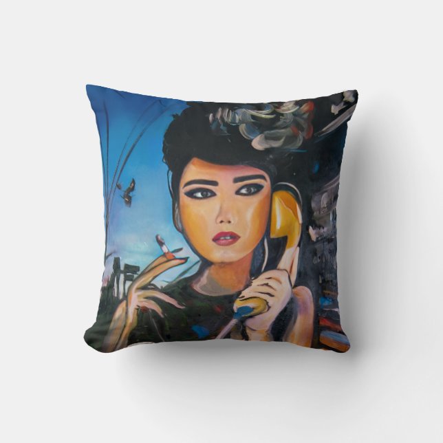Pop Art Woman Pillow (Front)
