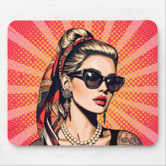 Pop Art Woman - Retro Chic Mouse Mat