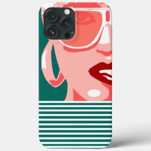 Pop Art Woman White Sunglasses Biting Red Lips iPhone 13 Pro Max Case