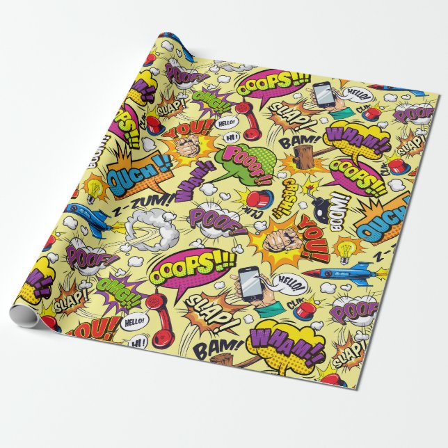 Pop Art Wrapping Paper (Unrolled)