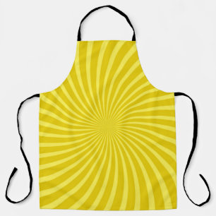 Pop art yellow background, retro comic rays illus apron