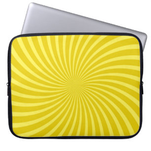 Pop art yellow background, retro comic rays illus laptop sleeve