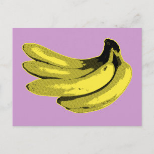 Pop Art Yellow Banana Graphic Postcard