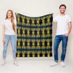 Pop Art Yellow Menorah Fleece Blanket<br><div class="desc">Pop Art Yellow Menorah</div>