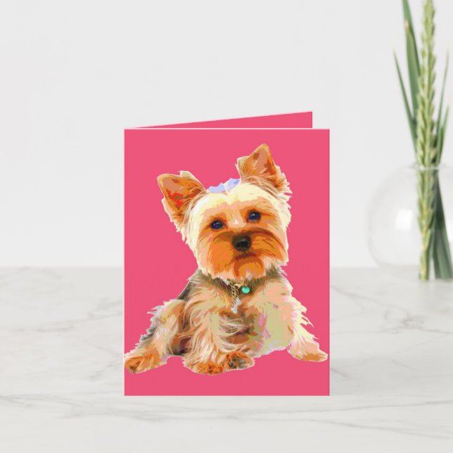 Pop Art Yorkie Card (Front)