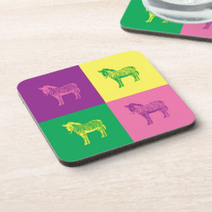 Pop Art Zebra Coaster
