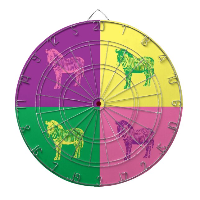 Pop Art Zebra Dartboard (Front)