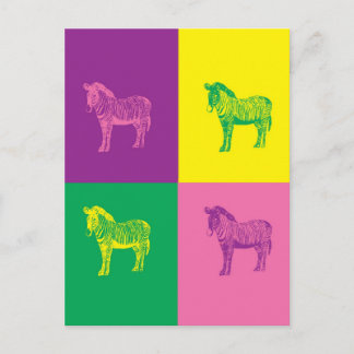 Pop Art Zebra Postcard