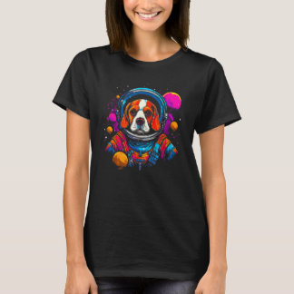 Pop Artist Beagle Dog Planet Space T-Shirt