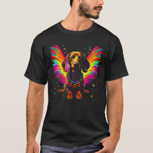 Pop Artist Dachshund Dog Angel Wings T-Shirt