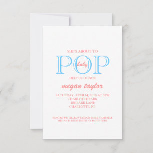 Pop Baby Shower Invite  whitepiblu
