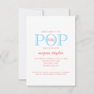 Pop Baby Shower Invite |whitepiblu