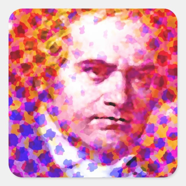 Pop Beethoven Square Sticker (Front)
