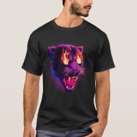 Pop Black Panther on Fire Leopard Jaguar Animal