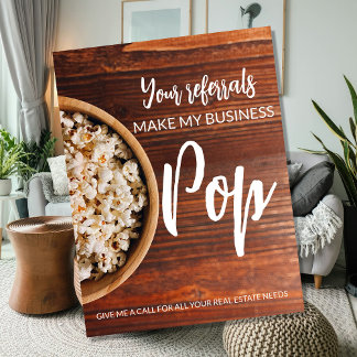 Pop By to Say Thanks Popcorn Real Estate Agent  Announcement Postcard