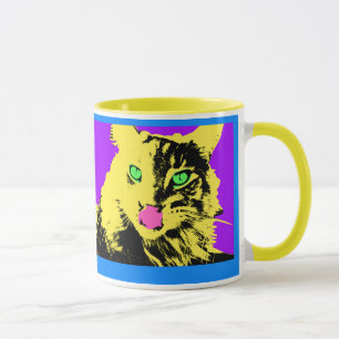 pop cat art mug