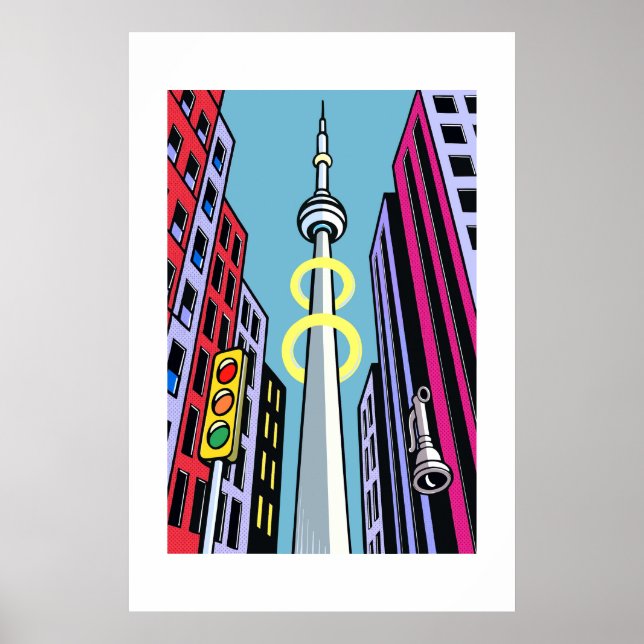 Pop City Skyline – Urban Tower Poster (Front)