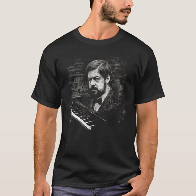 Pop Claude Debussy Music Piano T-Shirt (Front)