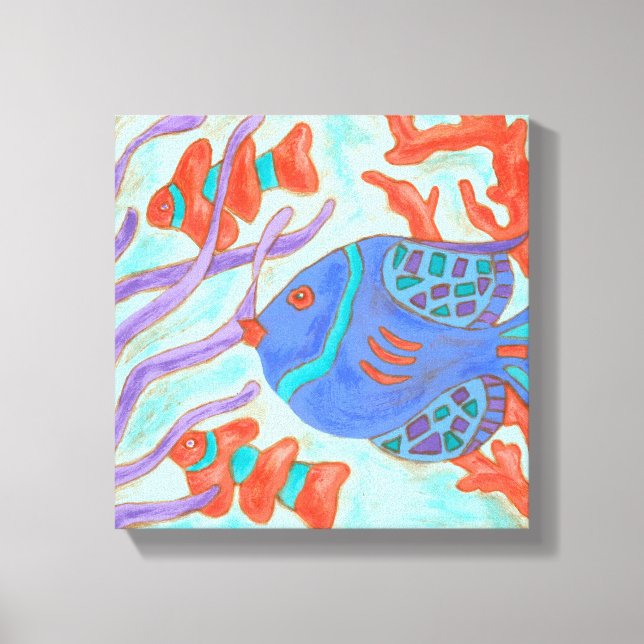 Pop-Coloured Fish Canvas Print (Front)