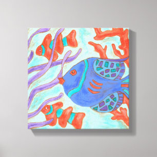 Pop-Coloured Fish Canvas Print