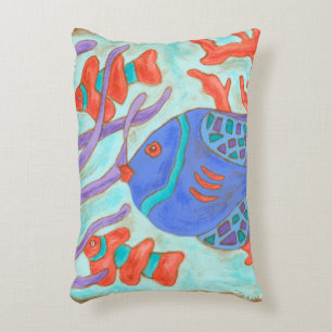 Pop-Coloured Fish Decorative Cushion