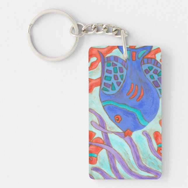Pop-Coloured Fish Key Ring (Front)