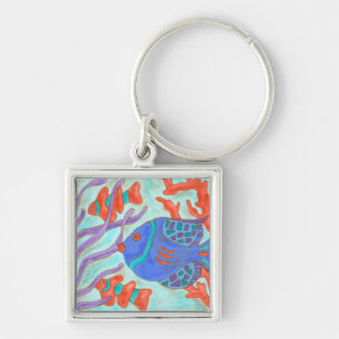 Pop-Coloured Fish Key Ring