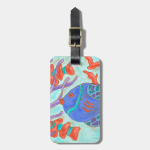 Pop-Coloured Fish Luggage Tag