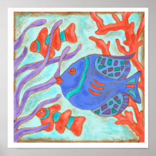 Pop-Coloured Fish Poster