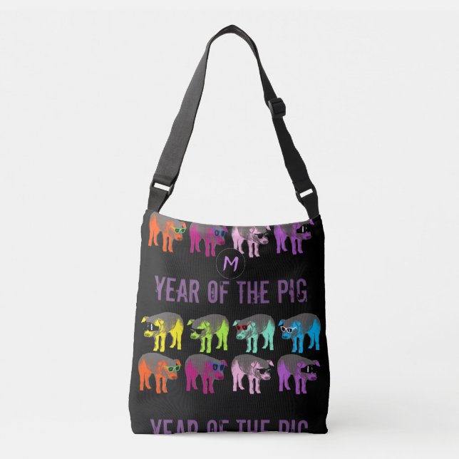 Pop Colours Chinese Pig Year Zodiac Monogram Bag (Front)