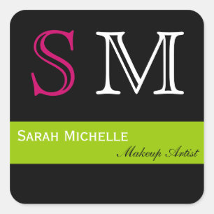 Pop Colours in Pink Green and Black Square Sticker