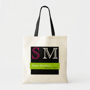 Pop Colours in Pink Green and Black Tote Bag