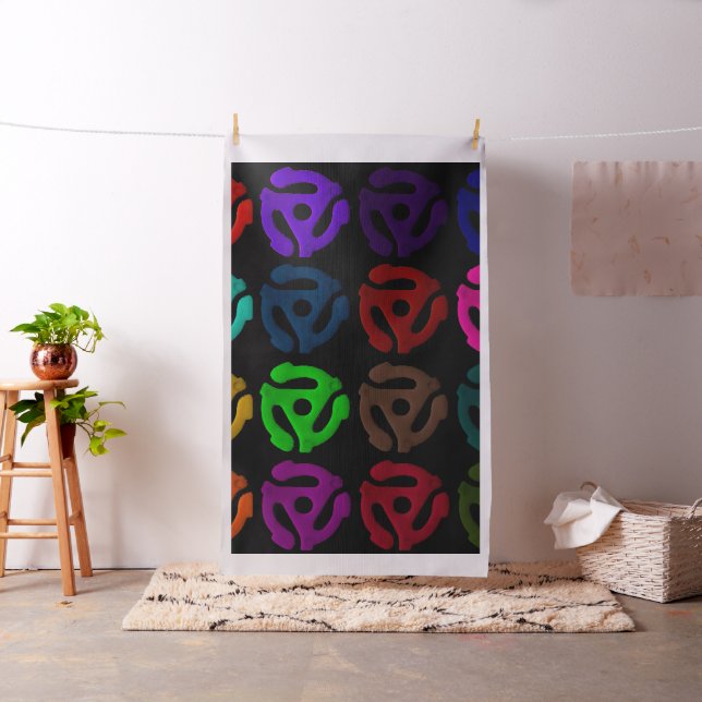 Pop Culture 45 Vinyl Record Inserts Fabric (In Situ)