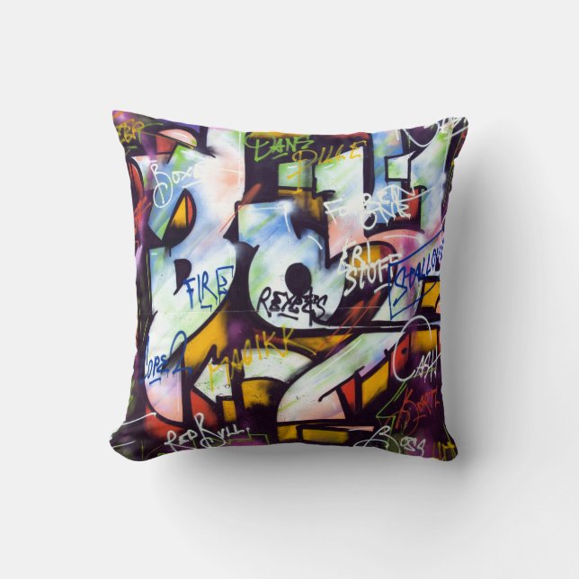 Pop Culture Graffiti Urban Street Art Cushion (Front)