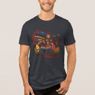 Pop Culture Mashup: Sci-Fi Crew in a Fantasy Taver Tri-Blend Shirt