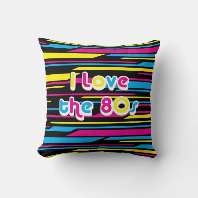 Pop Culture Retro I love the 80s Cushion (Front)