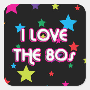 Pop Culture Retro I love the 80s Square Sticker
