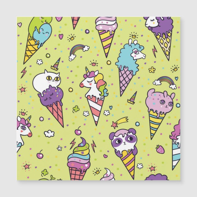 Pop Cute Ice Cream: Animal Pattern (Front)