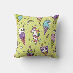 Pop Cute Ice Cream: Animal Pattern Cushion