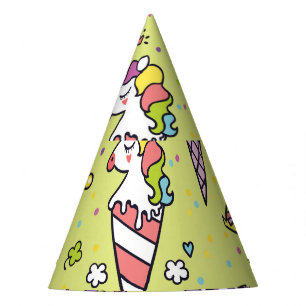 Pop Cute Ice Cream: Animal Pattern Party Hat