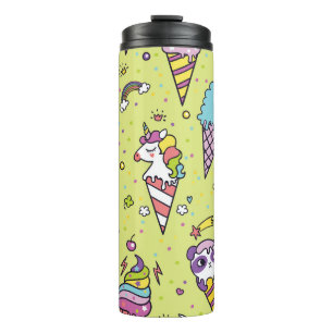 Pop Cute Ice Cream: Animal Pattern Thermal Tumbler