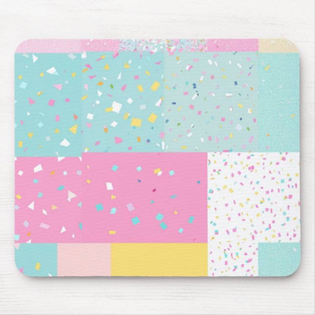 Pop Cute Patchwork Terrazzo Pattern Mouse Mat (Front)