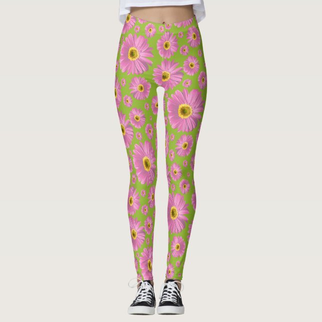 Pop Daisy Pink Leggings (Front)