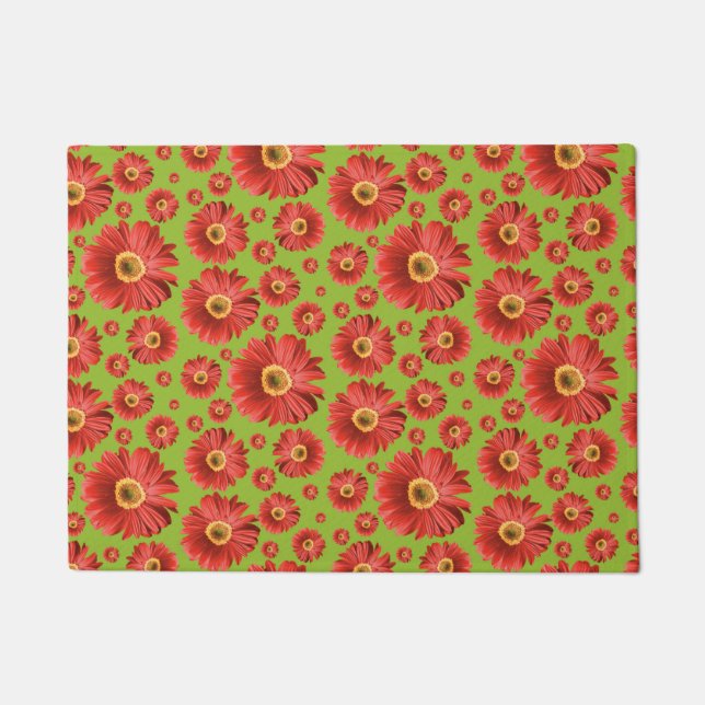Pop Daisy Red Doormat (Front)