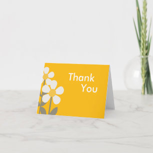 POP DAISY Yellow Folded Thank you note Card