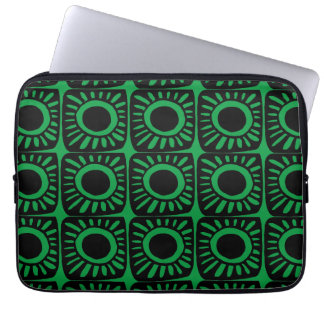 Pop design in green laptop sleeve