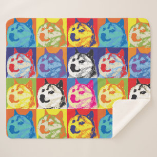 Pop Doge  Sherpa Blanket