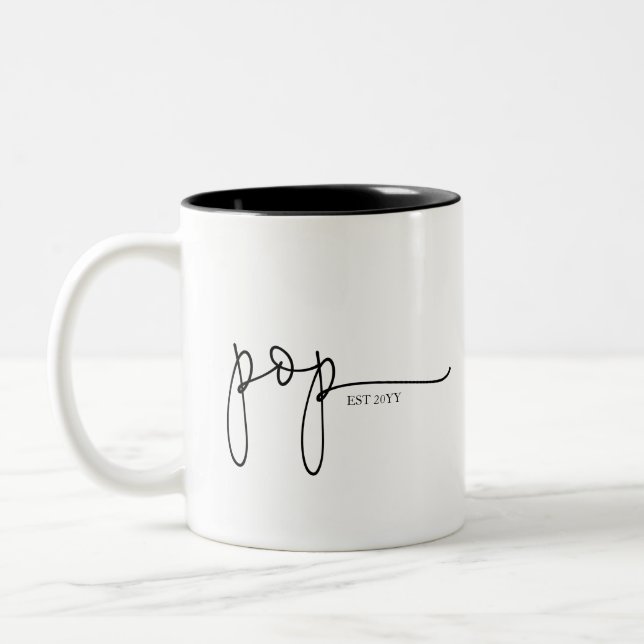 Pop Established | Grandpa Gift Two-Tone Coffee Mug (Left)