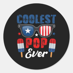 Pop Ever Sungles Ice Creams As American Flag Classic Round Sticker